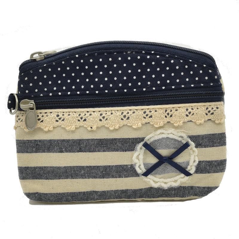 Handtasche Patchwork Kosmetiktasche Geldbörse Anker navy